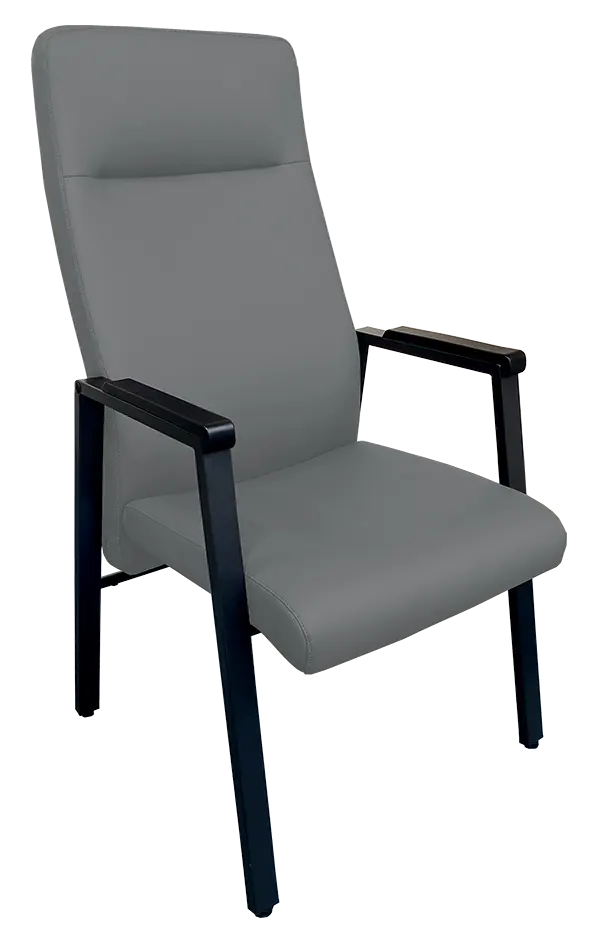 SENIOR STANDARD, seniorské konferenční křeslo, kostra černá, MEDI silikon leather šedá